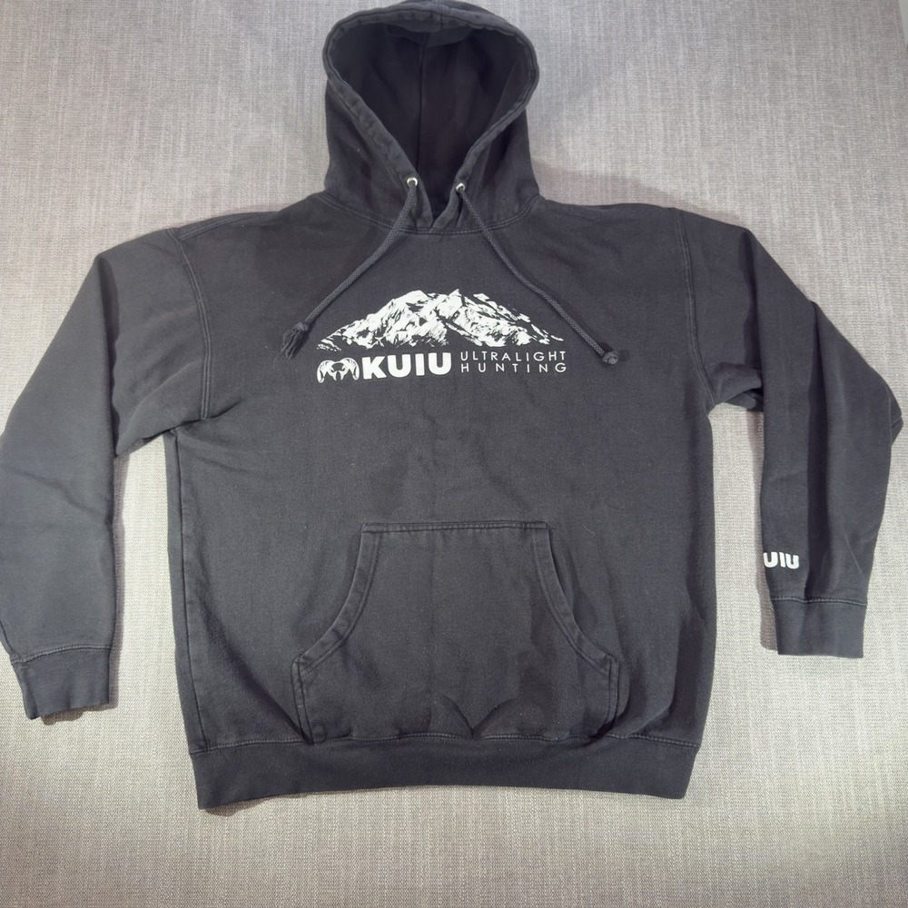 Kuiu Hoodie Mens XL Black Fleece Pullover Ultralight Hunting Graphic Sweatshirt